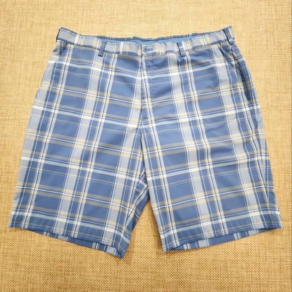 Other - Nike Shorts Mens 40x10 Blue Windowpane Plaid Dry Fit Performance Golf Chinos‎